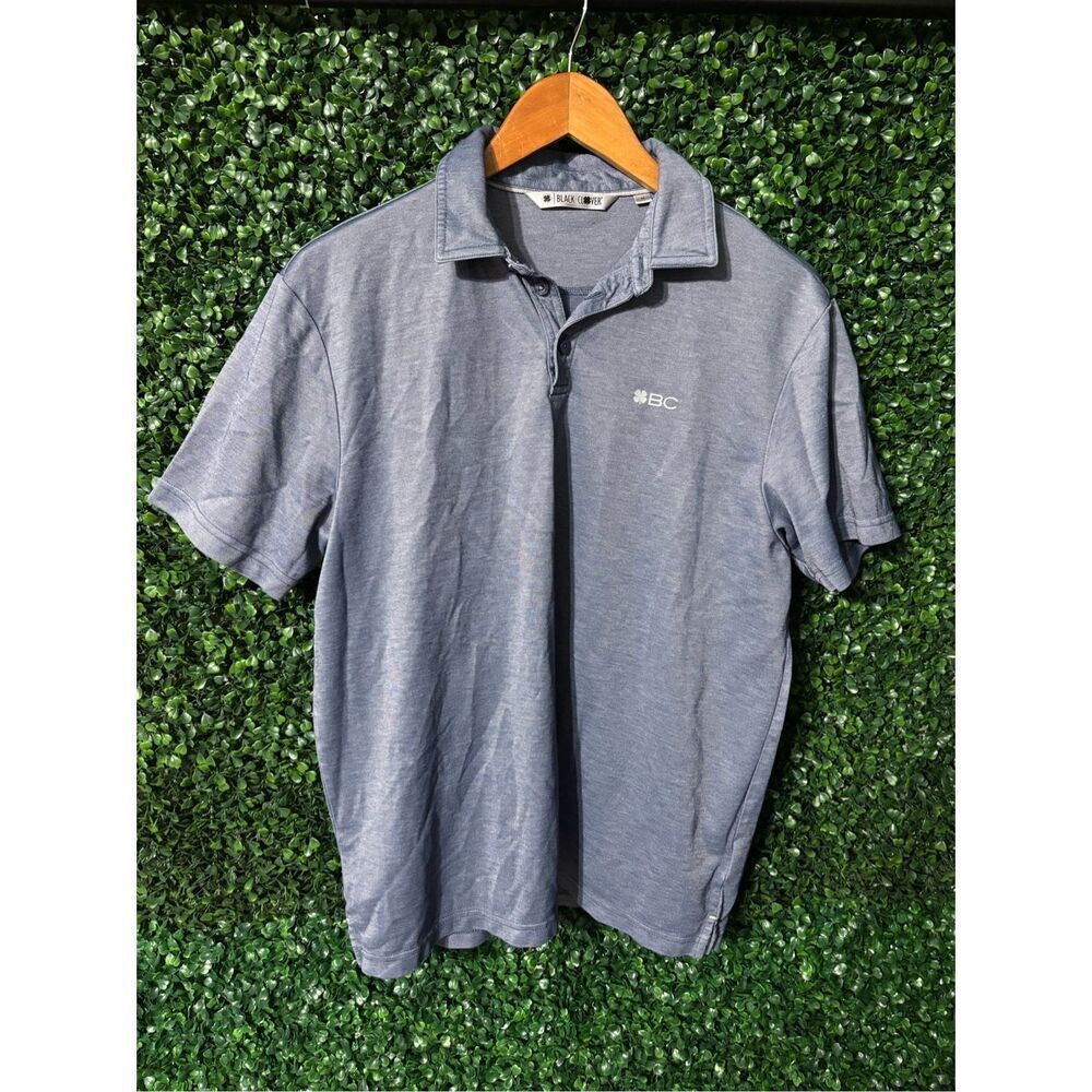 Black Clover Blue Performance Polo Sz Medium Golf
